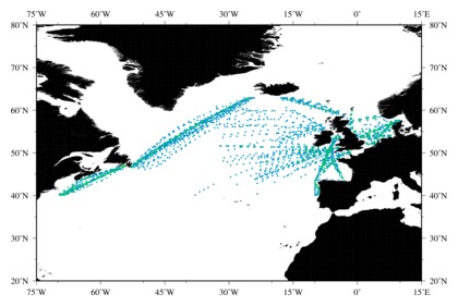 Data Coverage Map: -69 West to 9 East ; 40 North to 62 North