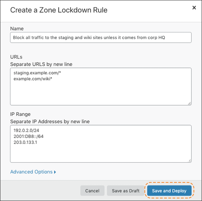 Zone Lockdown Rules